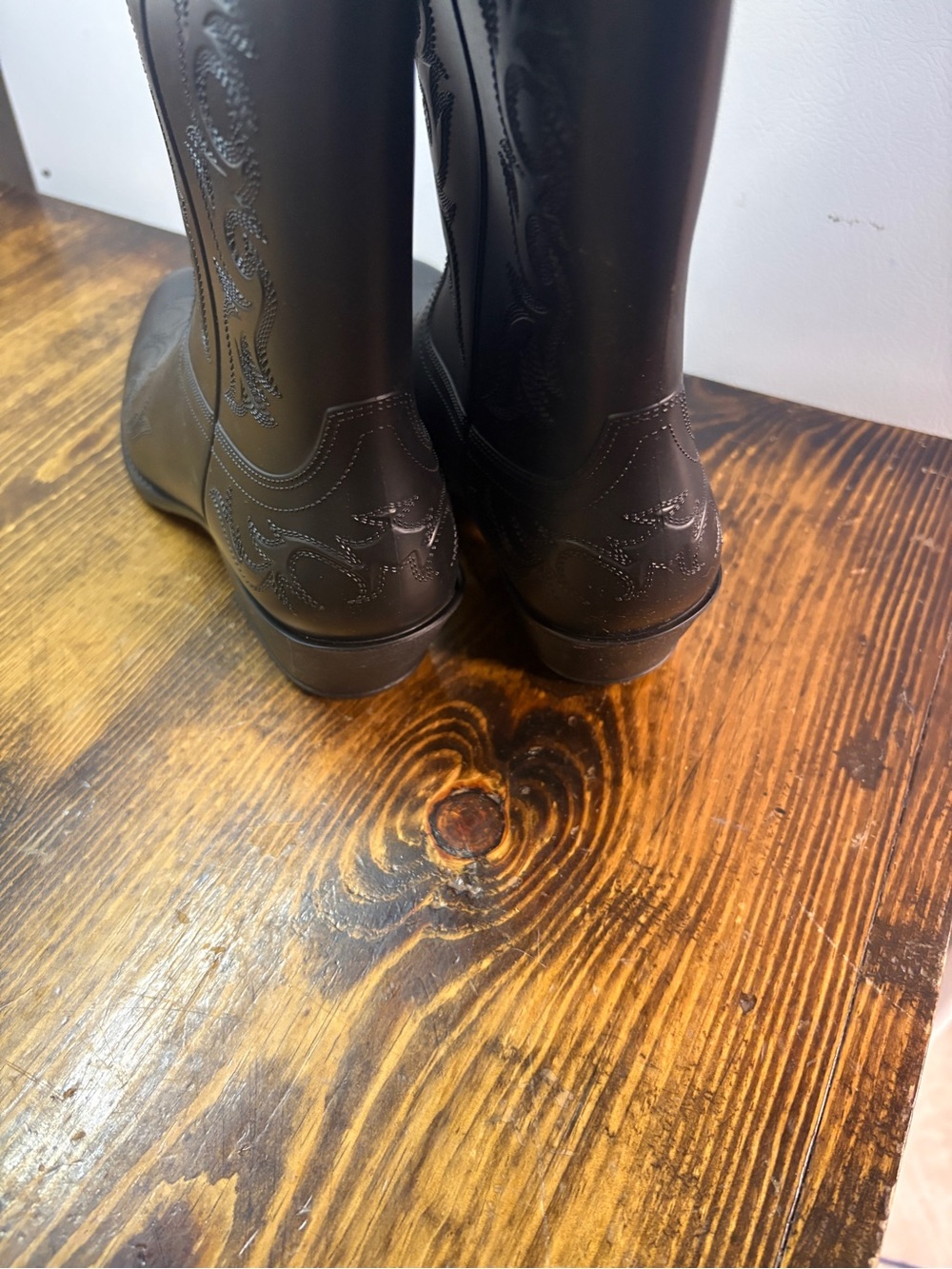 No boundaries black cowgirl rubber/rain boots size 7 - Picture 8 of 8